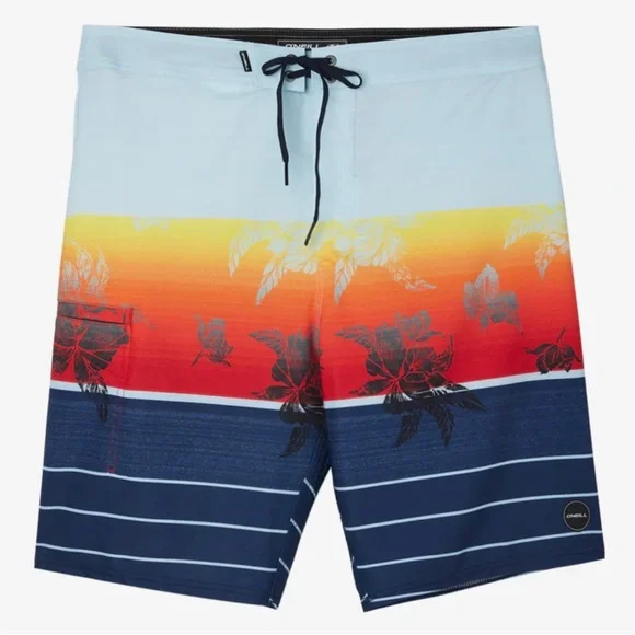 NWT O'Neill "Hyperfreak Heist Print" 20" Tropical Boardshorts Size 28 - Picture 4 of 6